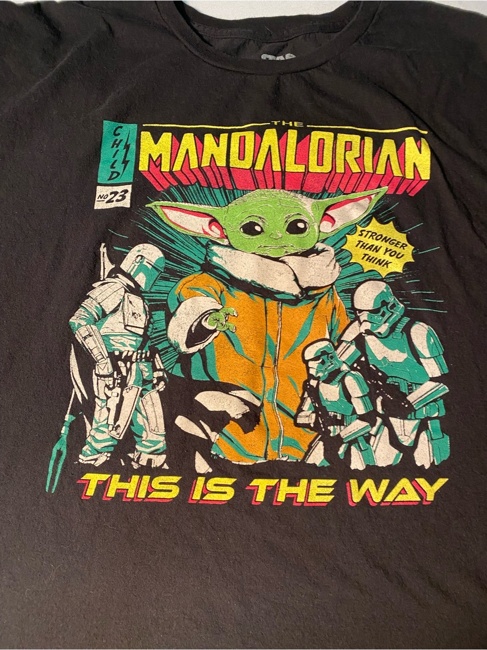 Star Wars The Mandalorian Grogu Graphic Black Tee